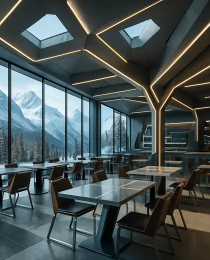 futuristic store — dining room (alpine)