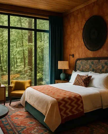 eclectic hotel — room (forest)