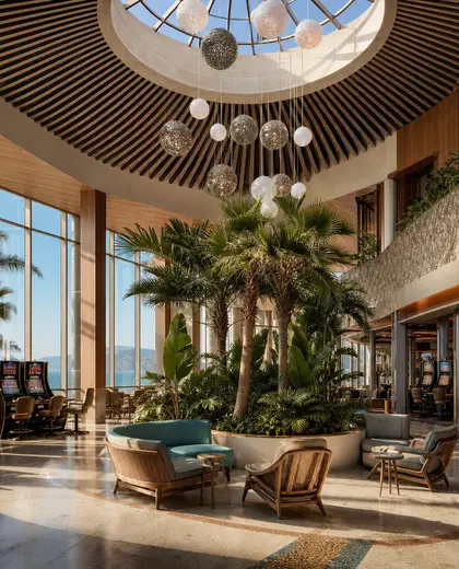 mid-century modern casino — atrium (coastal)