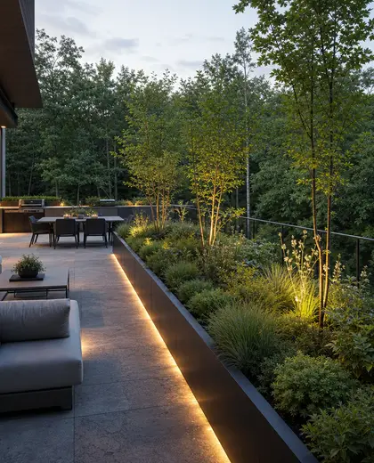 modern rooftop garden — terrace (forest)