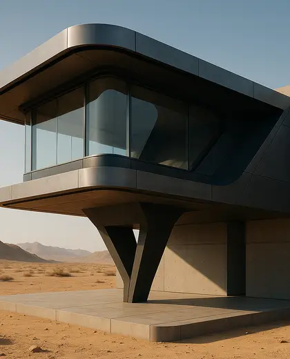 futuristic building — edging (desert)