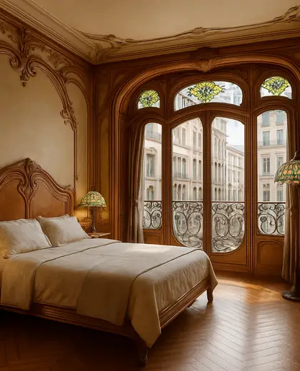 art nouveau apartment — master bedroom (urban)