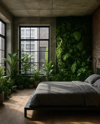 industrial indoor garden — master bedroom (urban)