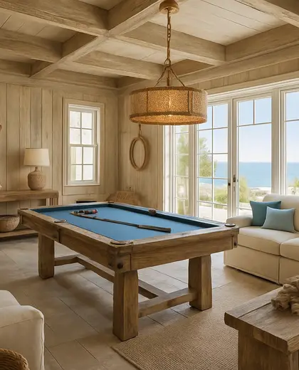 rustic salon — game room (coastal)
