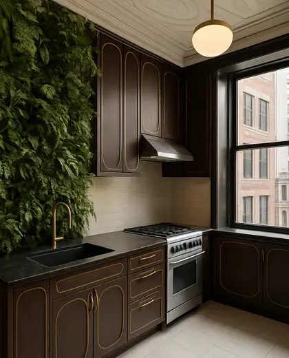 art deco vertical garden — kitchen (urban)