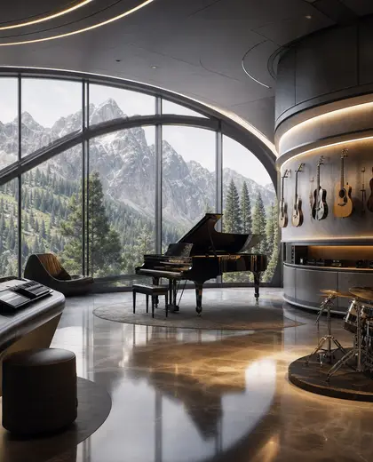 futuristic store — music room (mountain)