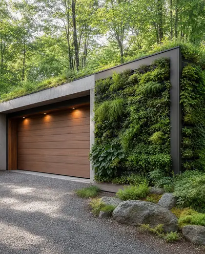 sustainable vertical garden — garage (forest)