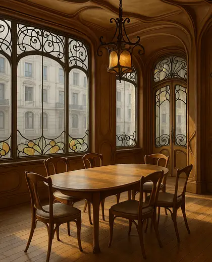 art nouveau building — informal dining room (urban)