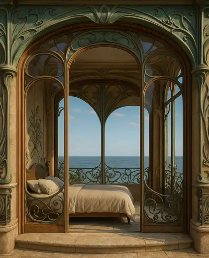 art nouveau facade — bedroom (ocean)