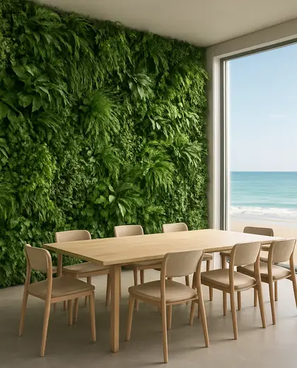 minimalist vertical garden — meeting room (beach)