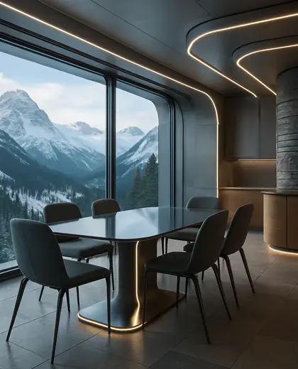 futuristic condo — dining room (alpine)