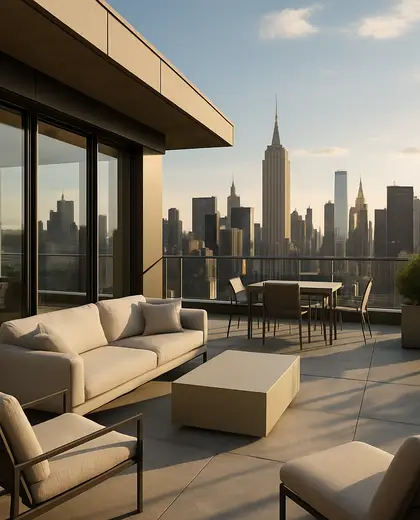 contemporary penthouse — terrace (urban)