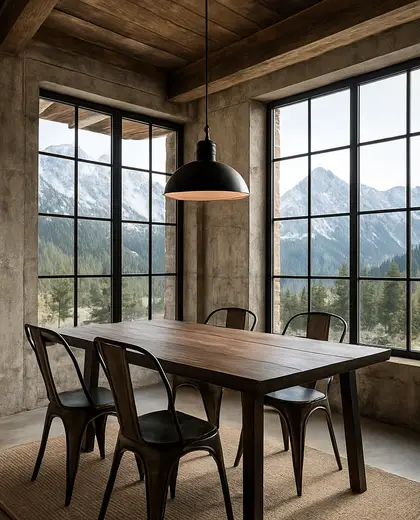 industrial home — informal dining room (alpine)