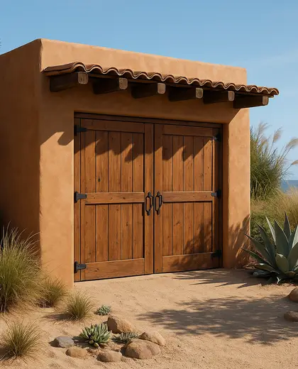 southwestern yard — storage room (beach)
