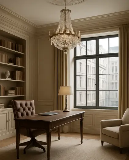 neoclassical salon — home office (urban)