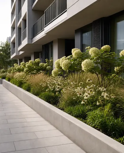 minimalist apartment — flower bed (urban)