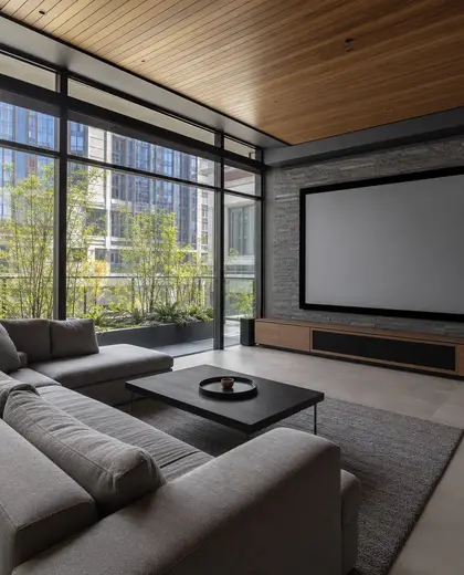 modern theater — sunroom (urban)