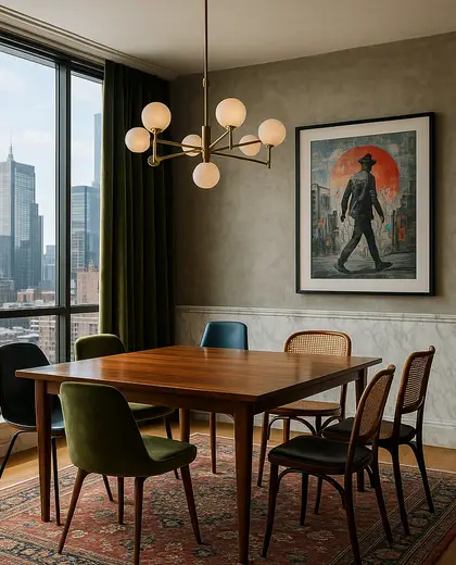 eclectic condo — formal dining room (urban)