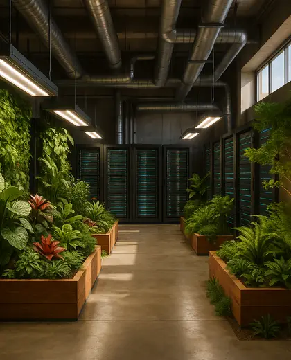 industrial indoor garden — server room (desert)