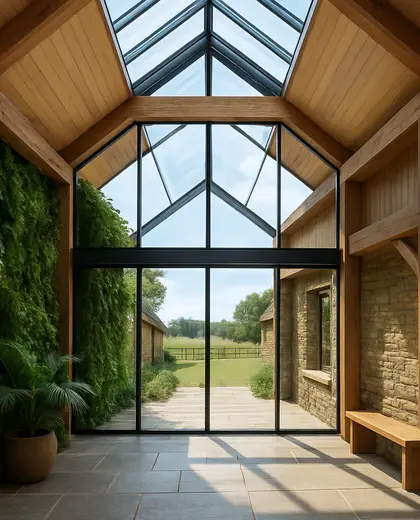 futuristic farmhouse — atrium (rural)