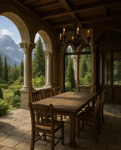 renaissance backyard — informal dining room (alpine)