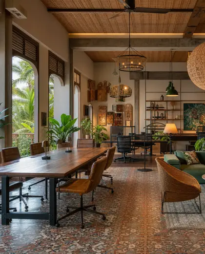 eclectic hotel — coworking space (tropical)