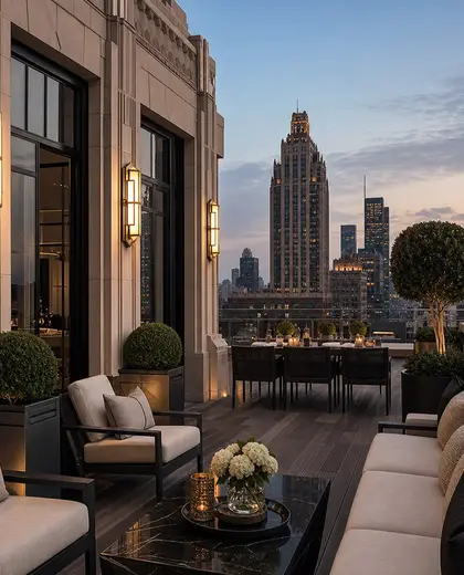 art deco penthouse — deck (urban)