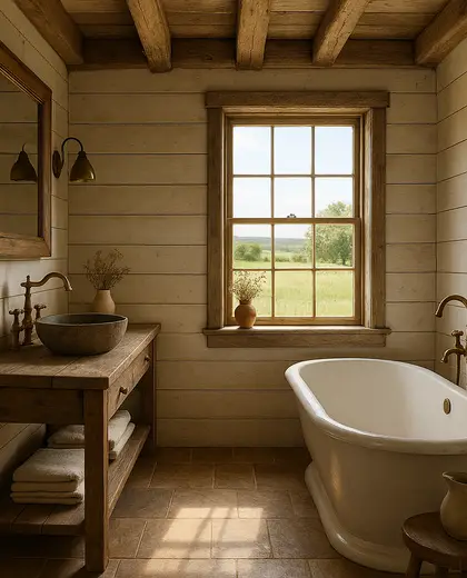 rustic farmhouse — bathroom (rural)