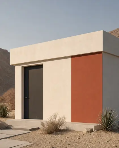 bauhaus facade — storage room (desert)