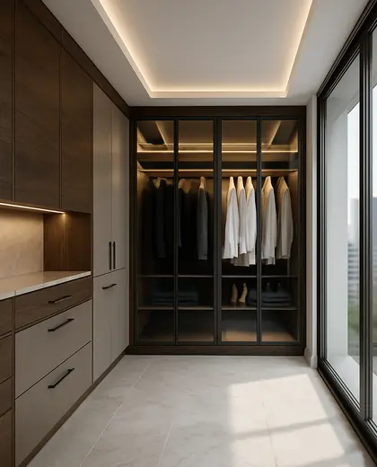 contemporary penthouse — walk in closet (urban)