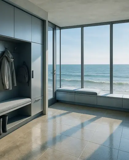 futuristic house — mud room (ocean)