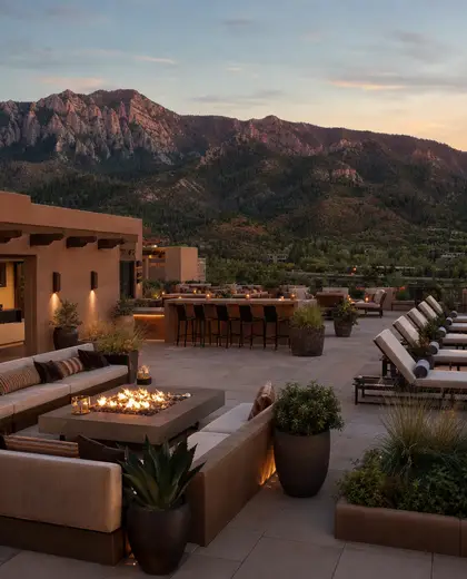 southwestern hotel — roof (mountain)