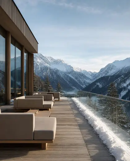 minimalist hotel — terrace (alpine)