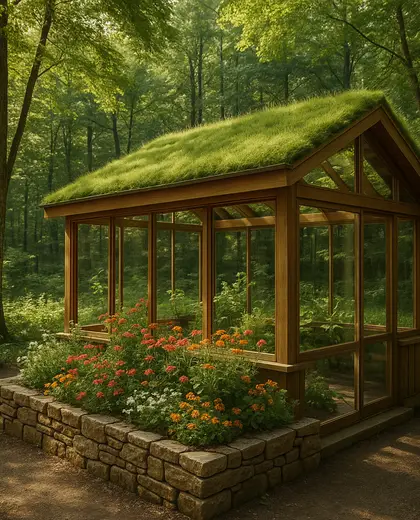 sustainable greenhouse — flower bed (forest)