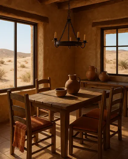 rustic apartment — informal dining room (desert)