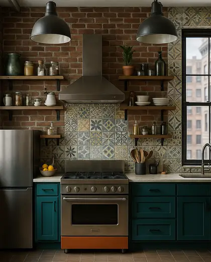 eclectic house — kitchen (urban)