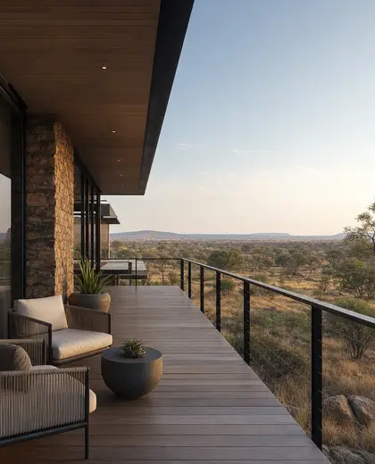 contemporary facade — balcony (savanna)