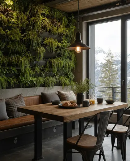 industrial vertical garden — breakfast nook (alpine)