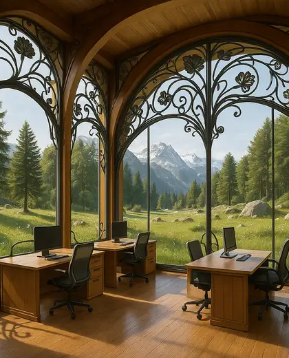art nouveau yard — open office (alpine)