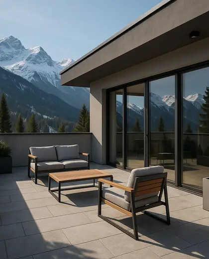 contemporary penthouse — patio (alpine)