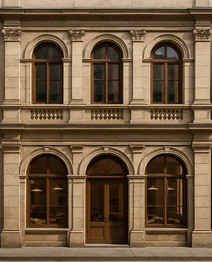 renaissance facade — informal dining room (urban)