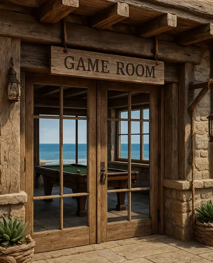 rustic facade — game room (coastal)