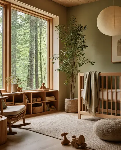 japandi home — nursery (forest)
