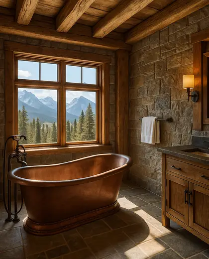 rustic house — bathroom (mountain)