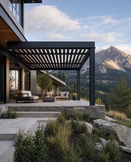 modern facade — pergola (mountain)