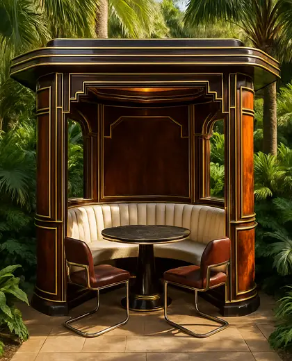 art deco yard — breakfast nook (tropical)