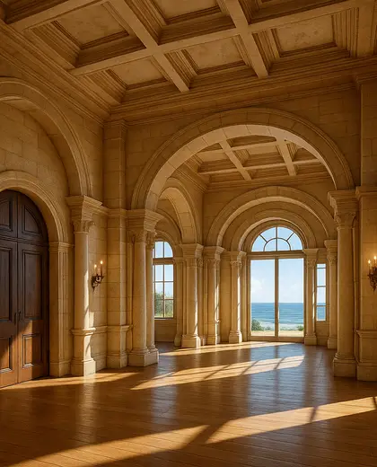 renaissance farmhouse — main hall (coastal)