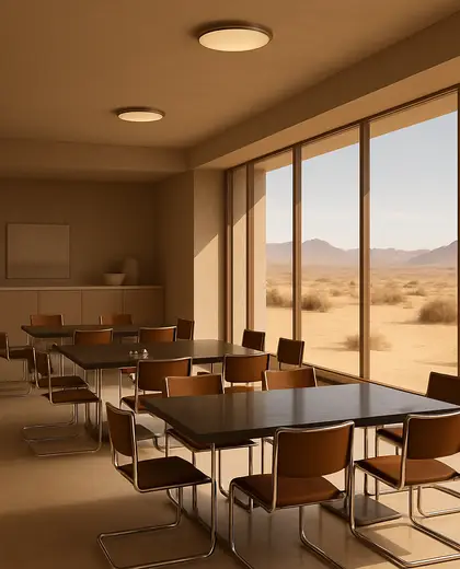 bauhaus casino — formal dining room (desert)