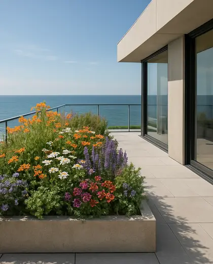 contemporary penthouse — flower bed (coastal)