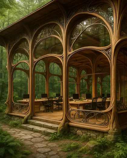 art nouveau building — open office (forest)